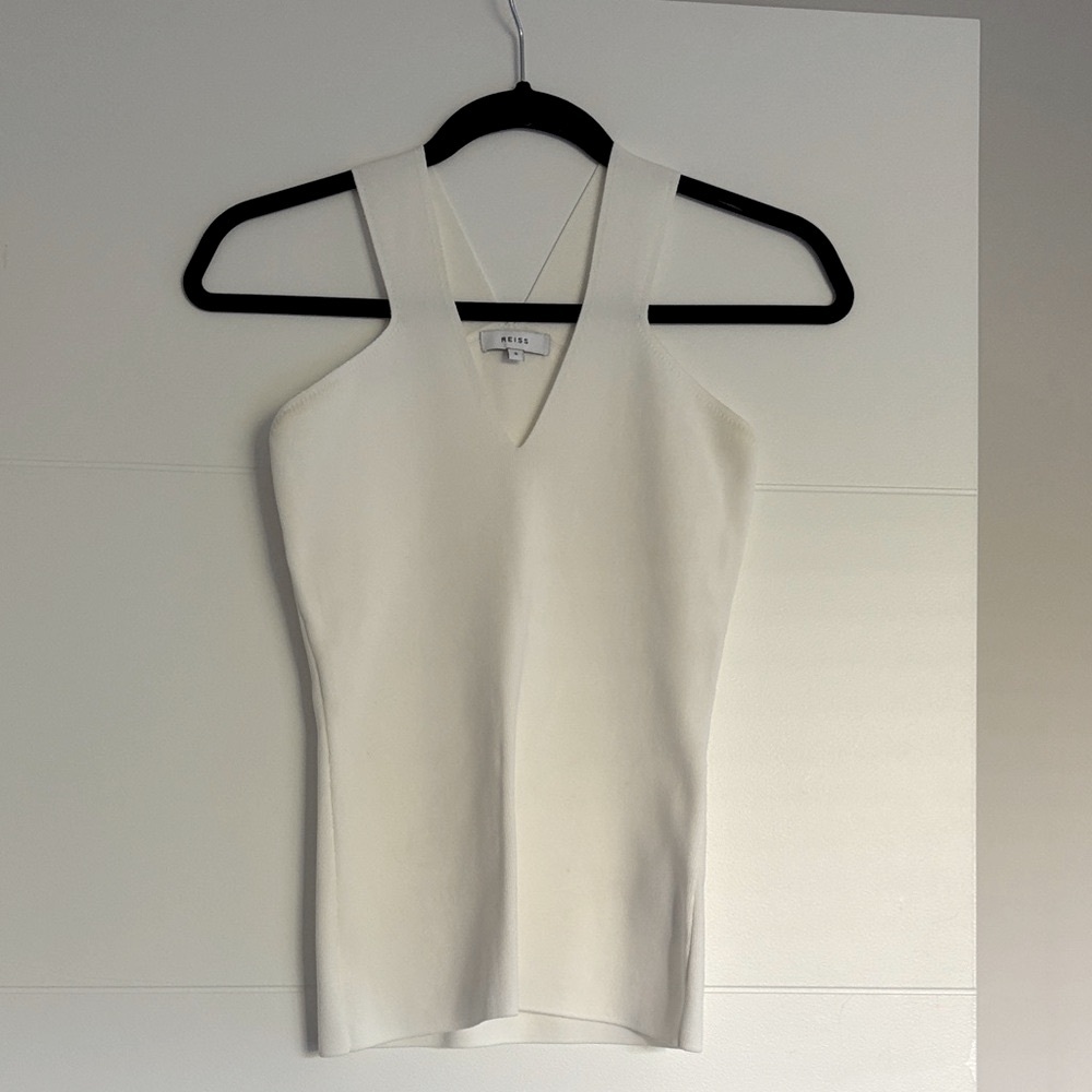 Reiss Cream V-Neck Tank Top